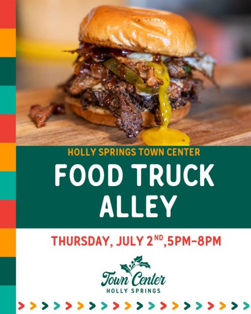 Food, music, and summer fun are on the menu at Food Truck Alley!🚚🌮

Join us tomorrow from 5PM–8PM at the Holly Springs Train Depot for favorites from @joeslonestartacos and more, plus live entertainment from @_willtipton!

Bring your friends, family, and appetite, then come enjoy a summer evening in the heart of Holly Springs! Get all the event details @ link in bio!
.
.
.
| Food Truck Alley | Holly Springs Town Center | Holly Springs GA | Food Truck Alley 2026 | Cherokee County Events | Summer Events | Explore Georgia | #HollySpringsTownCenter #FoodTruckAlley #CherokeeCountyEvents #ATLFoodies #LocalFoodTrucks